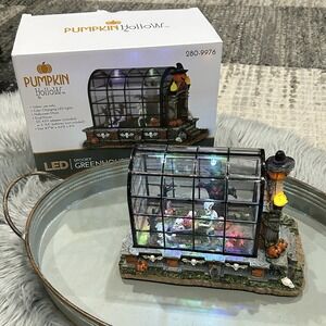 Pumpkin Hollow "Spooky GreenHouse" LED Color Changing & Musical Village Building